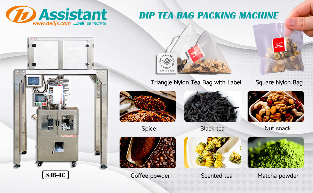 triangle pyramids silk loose tea bag packing machine